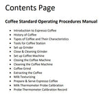 Load image into Gallery viewer, Business Manuals Made Easy: Coffee Standard Operating Procedures. This manual includes coffee recipes, instructions for setting up, cleaning and closing a coffee machine and probe milk thermometer calibration. Benefits is standard procedures for easy delegation, consistency and expectation of tasks Increase workplace/team/staff effectiveness, therefore reducing wastage and costs.