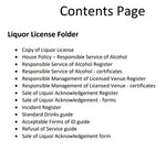 Load image into Gallery viewer, Business Manuals Made Easy: Liquor Licence Manual. This manual includes every requirement to comply with RSA (Responsible Service of Alcohol) training and is a good support and risk reduction for your Liquor Licence.