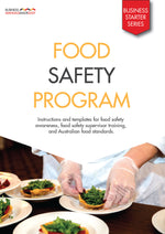 Load image into Gallery viewer, Business Manuals Made Easy: Food Safety Program. This manual includes Food Safety program, Food Safety Supervisor training, Food Safety Awareness program, checklist templates, supplier lists, register templates and many others. Benefits is standard procedures for easy delegation, consistency and expectation of tasks and reducing wastage and costs.
