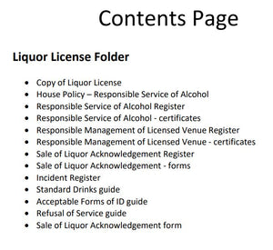 Business Manuals Made Easy: Liquor Licence Manual. This manual includes every requirement to comply with RSA (Responsible Service of Alcohol) training and is a good support and risk reduction for your Liquor Licence.